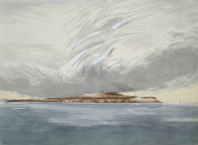 Mackinaw Kalesi ve Adası, Ekim 1842 (kağıt üzerinde wc) by Henry Francis Ainslie