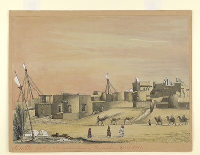 Yerli Kurachee Kasabasının bir parçası (Karaçi), Nisan 1851 (kağıt üzerine suluboya) by Henry Francis Ainslie