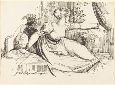 Pencerenin Yanında Oturan Kadın by Johann Heinrich Füssli