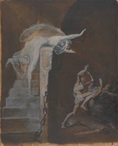Ariadne, Theseus'un Minotor ile Mücadelesini İzlerken by Johann Heinrich Füssli