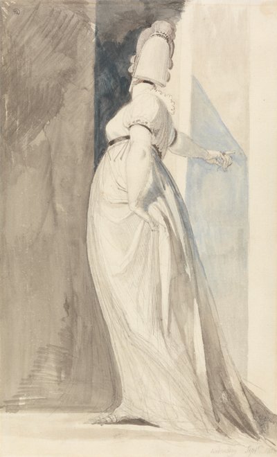 Fuseli Hanım Adında Ayakta Duran Bir Kadının Arkadan Görünümü by Johann Heinrich Füssli