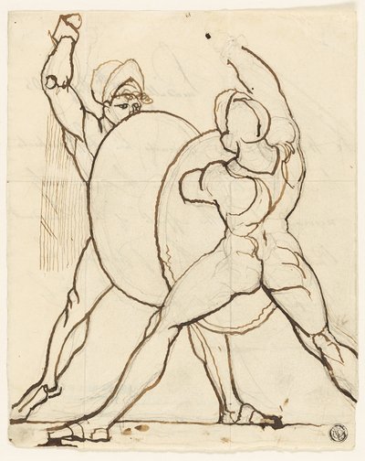 İki Yunanlının Savaşı by Johann Heinrich Füssli