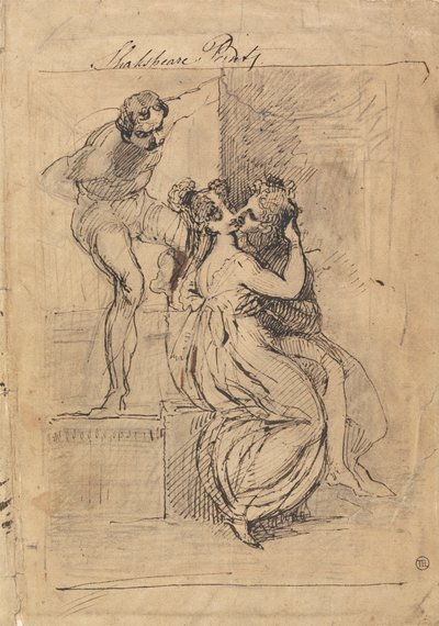 Merdivenlerden Eğilmiş Şekil by Johann Heinrich Füssli