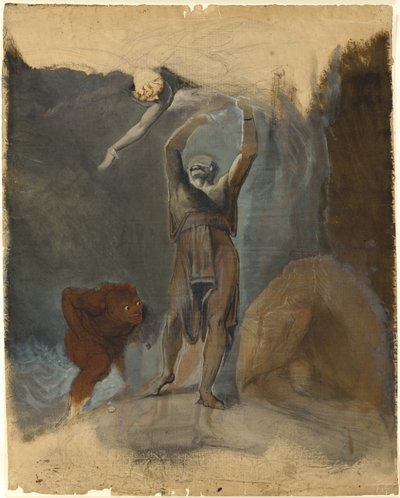 Prospero, Miranda, Caliban ve Ariel by Johann Heinrich Füssli
