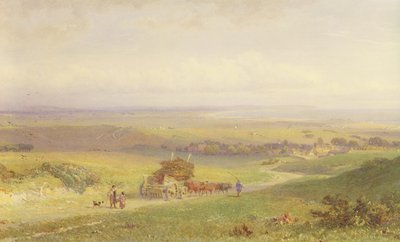Pevensey Bay, Sussex, 1868 (wc, bc, grafit ve kağıt üzerinde kazıma) by Henry George Hine