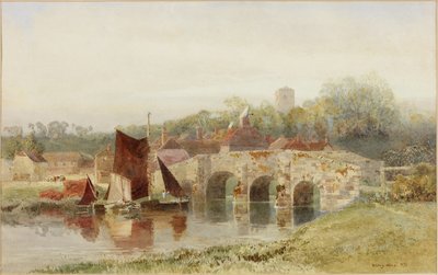 Köprülü Köy (kağıt üzerine sulu boya) by Henry George Hine
