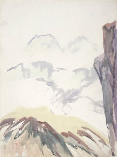 Dağ Çalışması (kağıt üzerine suluboya) by Henry George Keller
