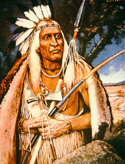 Iroquois Chief (tuval üzerine yağlı boya) by Henry H. Cross