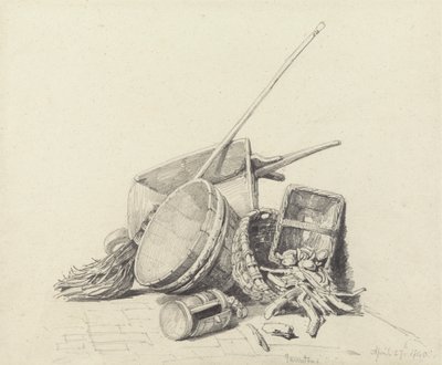 El Arabası ve Sepetli Natürmort, 27 Nisan 1840 by Henry Harris Lines