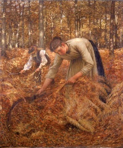 ಗ್ಯಾದರಿಂಗ್ ಬ್ರಾಕೆನ್, c.1899 ಟರ್ಕ್ by Henry Herbert La Thangue