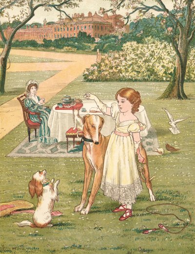 Prenses ve Evcil Hayvanları (renkli taş) by Henry Hetherington Emmerson
