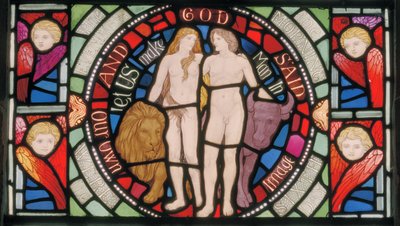 Adem ve Havva, Benedicite Pencere detayı, 1895 dolayları (vitray) by Henry Holiday