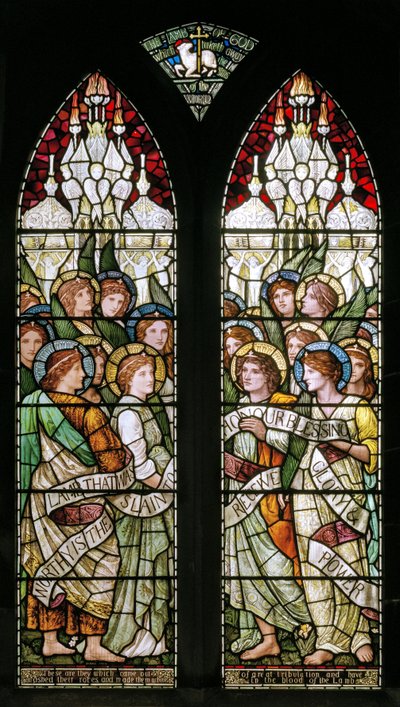 Bakewell, All Saints, Tatil Atölyesi, Henry Holiday, Tanrı'nın Kuzusu, 1893 by Henry Holiday