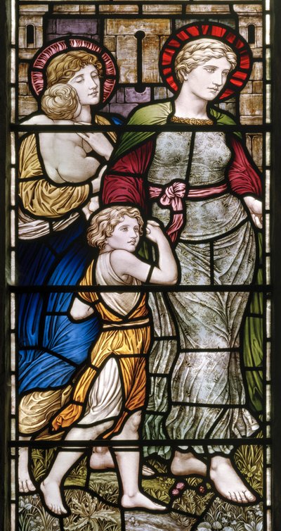Buckland, St Mary, James Powell & Sons, Henry Holiday, The Barcote Chapel, Charity, 1889 by Henry Holiday