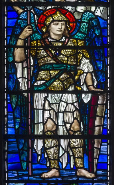 Buckland, St Mary, Lowndes & Drury, Henry Holiday, The Archangel St Michael, 1918 by Henry Holiday