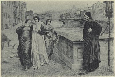 Dante ve Beatrice (fotogravür) by Henry Holiday