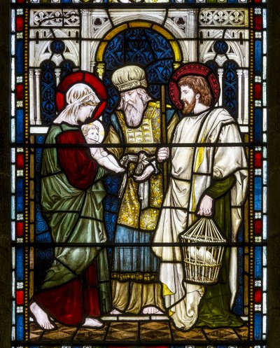 Kirkstall, St Stephen, Heaton Butler & Bayne, Henry Holiday, The Presentation, c.1870 by Henry Holiday
