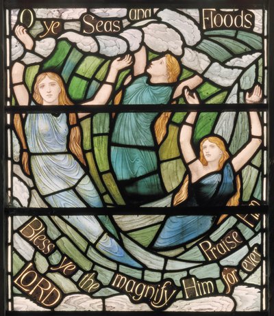 O Ye Seas & Floods, Benedicite Pencere detayı, 1895 civarı (vitray) by Henry Holiday