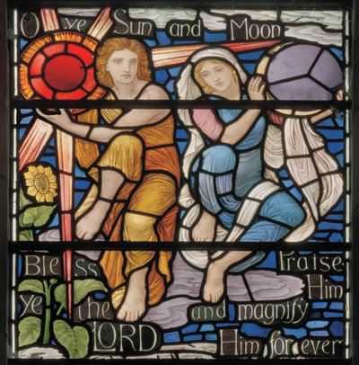 O Ye Sun & Moon, Benedicite Pencere detayı, 1895 civarı (vitray) by Henry Holiday
