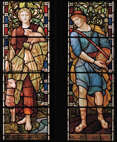 Shepherd & Sower, 1888 (vitray) by Henry Holiday