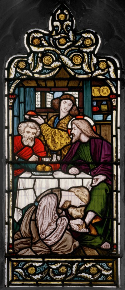 Ayakların yıkanması, 1866 (vitray) by Henry Holiday