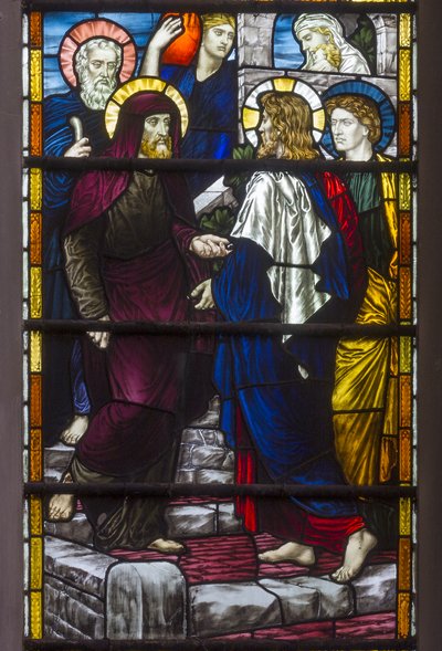 Westminster, St Margaret, James Powell & Sons, Henry Holiday, İsa, Mary & Martha'nın Evinden Ayrılırken, 1883 by Henry Holiday