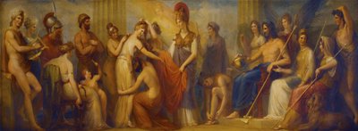'Toplanmış Tanrıların tüm armağanlarıyla donattığı Pandora...', 1834 (maun panel üzerine yağlı boya) by Henry Howard