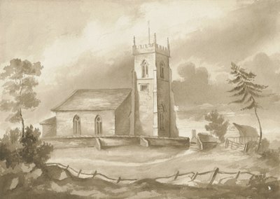 Codsall Kilisesi: sepya çizimi, nd [1844] by Henry James Noyes