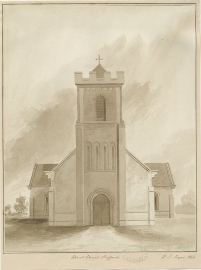 Stafford - Christ Church: sepya yıkama çizimi, 1844 by Henry James Noyes