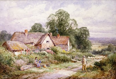 Woburn, Bedfordshire yakınlarında bir Koyun Yolu by Henry John Sylvester Stannard