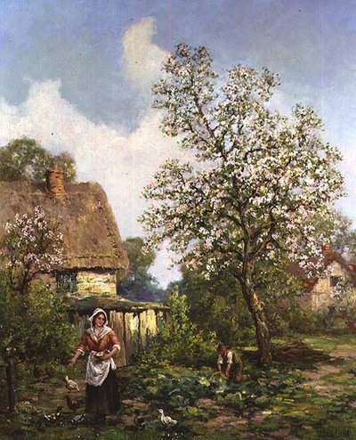 Tavukları beslemek by Henry John Yeend King