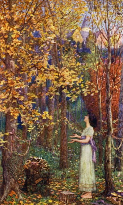 Aurore, Corambe sunağında tutsak kuşları serbest bırakır by Henry Justice Ford