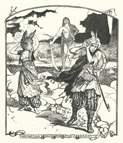 Dschemila Kıçının Başını Alır (gravür) by Henry Justice Ford