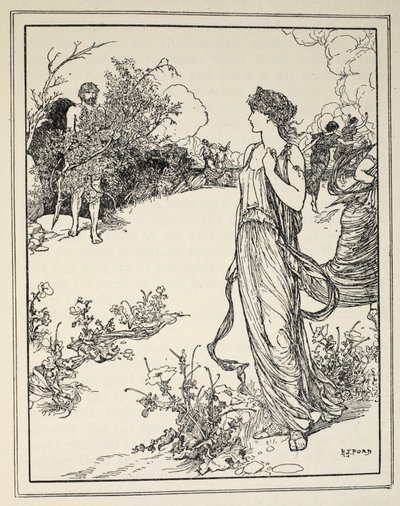 Ulysses, Nausicaa ile nasıl tanıştı, Andrew Lang, 1926 (kağıt üzerine mürekkep) by Henry Justice Ford