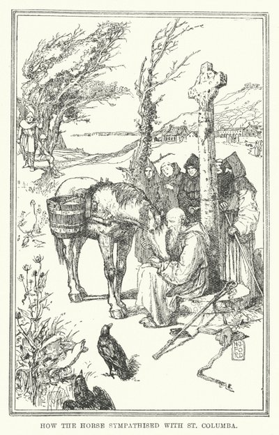 At, St Columba'ya (lito) nasıl sempati duydu? by Henry Justice Ford