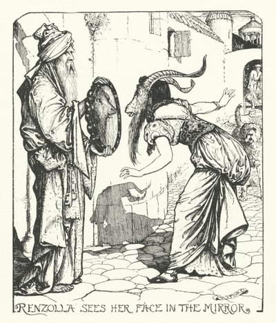 Renzolla Aynada Yüzünü Görüyor (gravür) by Henry Justice Ford