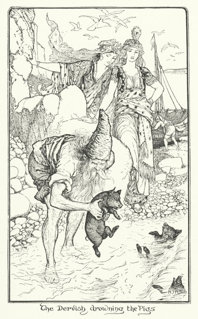 Derviş Domuzları Boğuyor (gravür) by Henry Justice Ford