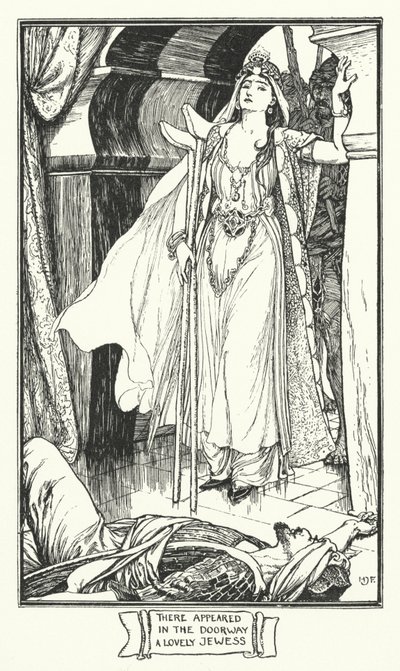 Kapıda Güzel Bir Yahudi Göründü (gravür) by Henry Justice Ford