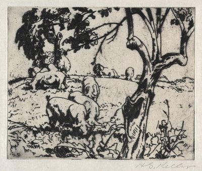 Orchard'daki Domuzlar by Henry Keller