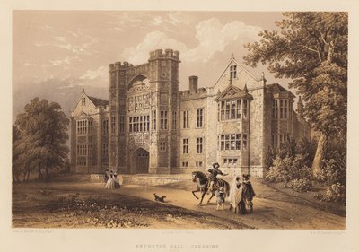 Brereton Salonu, Cheshire (aquatint) by Henry Lark Pratt