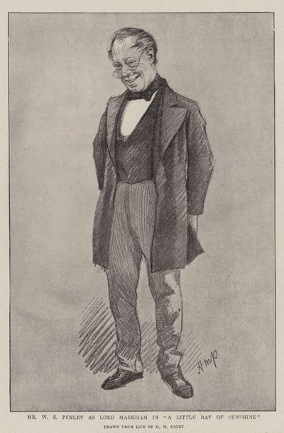 Bay WS Penley, "A Little Ray of Sunshine"da Lord Markham rolünde (lito) by Henry Marriott (after) Paget