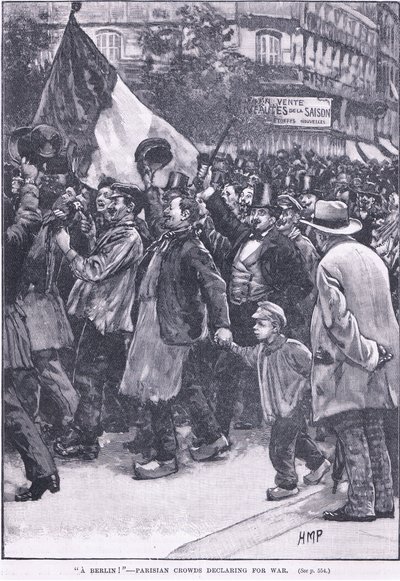 Bir Berlin Parisli kalabalık savaş ilan ediyor by Henry Marriott Paget