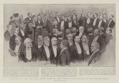 Sanat Onuruna, Lord Mayor, Konak Evi'ndeki Ziyafette Misafirlerini Karşıladı by Henry Marriott Paget