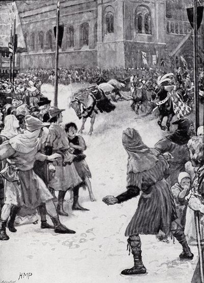 Kral Edward I'in taç giyme töreninde palfreyleri kaybetmek by Henry Marriott Paget