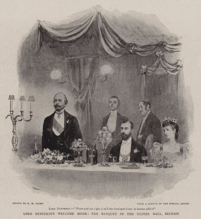 Lord Dufferin'in Eve Hoş Geldiniz, Ulster Salonu'ndaki Ziyafet, Belfast by Henry Marriott Paget