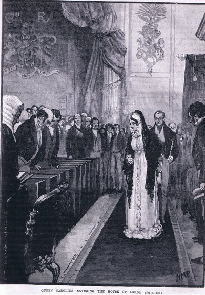 Kraliçe Caroline Lordlar Kamarası'na girerken by Henry Marriott Paget