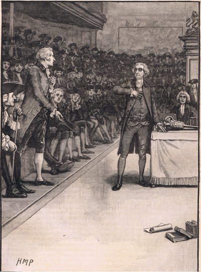 Avam Kamarası sahnesi: Burke ve Fox AD 1791 arasındaki ihlal by Henry Marriott Paget