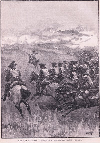Blenheim Savaşı: Marlborough'nun atıyla hücum by Henry Marriott Paget