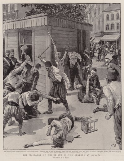 Galata Sokaklarında Hristiyan Katliamı by Henry Marriott Paget