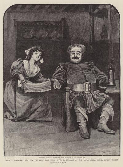 Verdi'nin Falstaff'ı, şimdi ilk kez İngiltere'de The Royal Opera House, Covent Garden'da veriliyor. by Henry Marriott Paget
